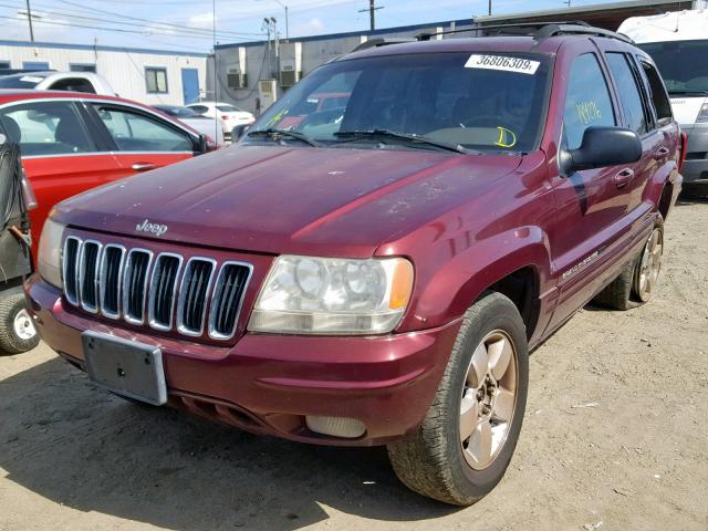 1J4GX58N81C546790 - 2001 JEEP GRAND CHER BURGUNDY photo 2