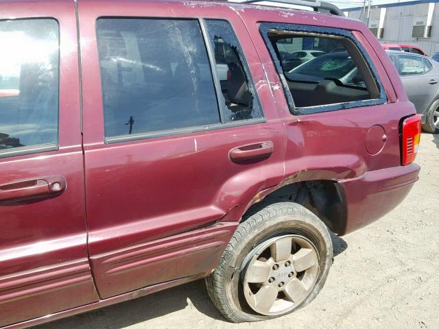 1J4GX58N81C546790 - 2001 JEEP GRAND CHER BURGUNDY photo 9