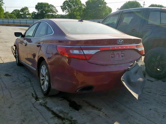 KMHFG4JG7CA169547 - 2012 HYUNDAI AZERA GLS RED photo 3