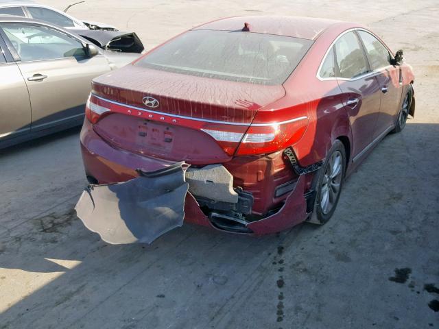 KMHFG4JG7CA169547 - 2012 HYUNDAI AZERA GLS RED photo 4