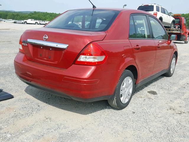 3N1BC1AP4BL377537 - 2011 NISSAN VERSA S MAROON photo 4