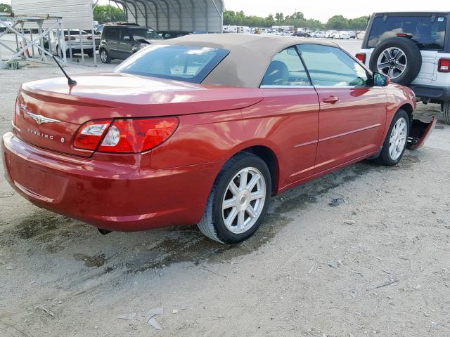 1C3LC55R58N689870 - 2008 CHRYSLER SEBRING TO RED photo 4