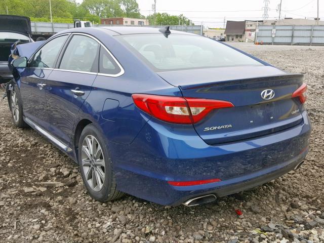 5NPE34AF6GH390459 - 2016 HYUNDAI SONATA SPO BLUE photo 3