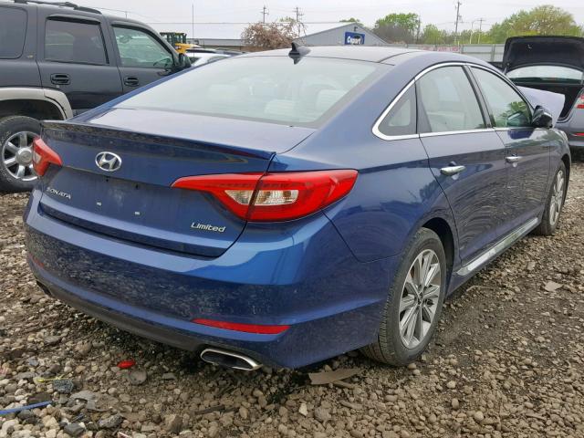 5NPE34AF6GH390459 - 2016 HYUNDAI SONATA SPO BLUE photo 4