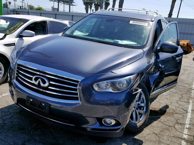 5N1CL0MM2EC528657 - 2014 INFINITI QX60 HYBRI GRAY photo 2