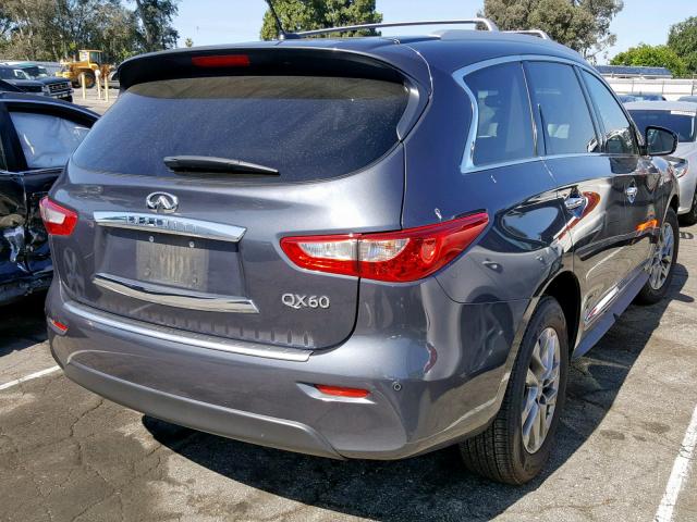 5N1CL0MM2EC528657 - 2014 INFINITI QX60 HYBRI GRAY photo 4