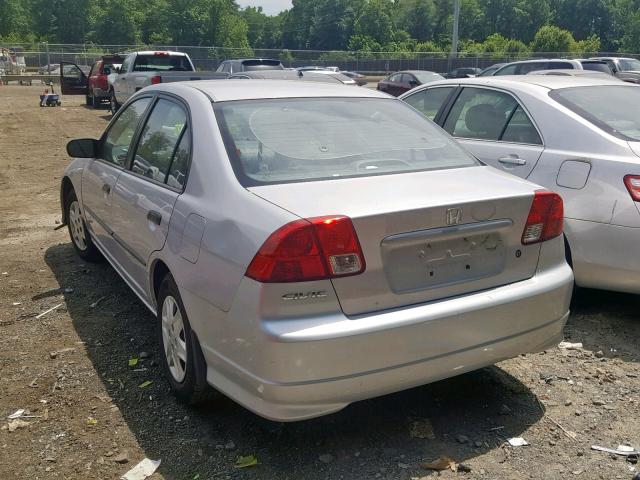 1HGES164X4L003705 - 2004 HONDA CIVIC DX SILVER photo 3