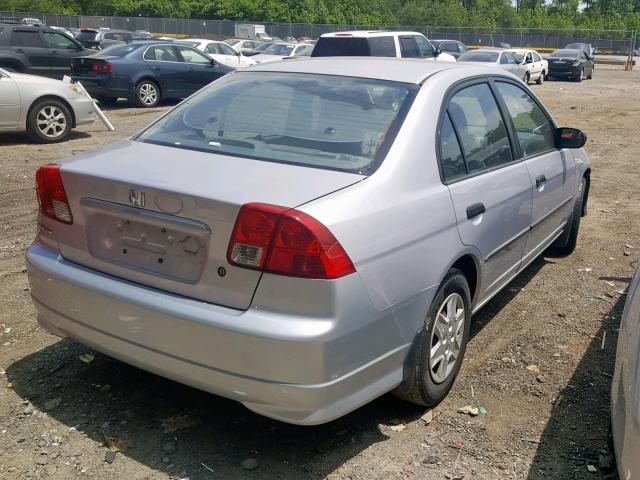 1HGES164X4L003705 - 2004 HONDA CIVIC DX SILVER photo 4