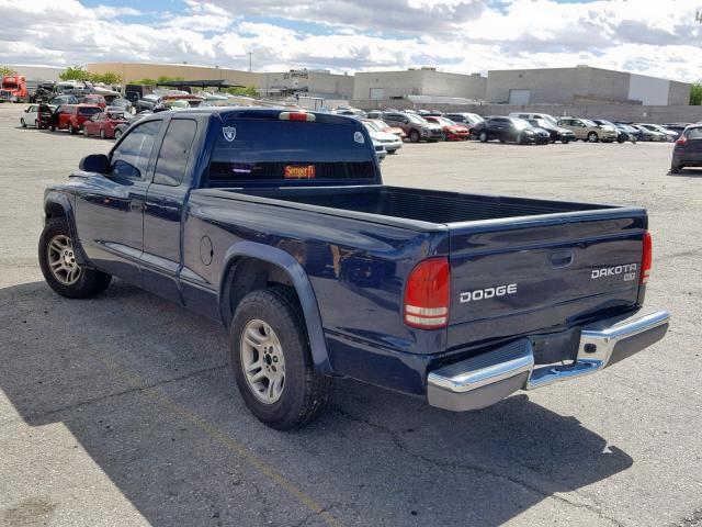 1D7GL42N54S508728 - 2004 DODGE DAKOTA SLT BLUE photo 3