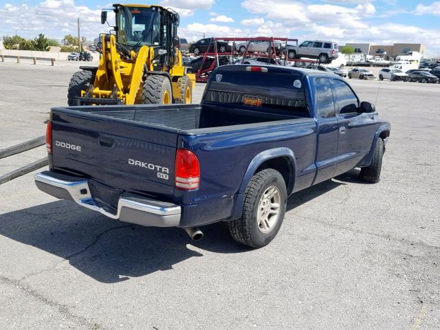 1D7GL42N54S508728 - 2004 DODGE DAKOTA SLT BLUE photo 4