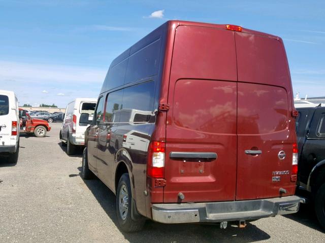 1N6AF0LX0CN118985 - 2012 NISSAN NV 2500 MAROON photo 3