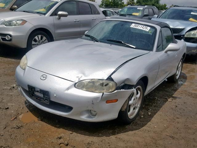 JM1NB353810202252 - 2001 MAZDA MX-5 MIATA SILVER photo 2