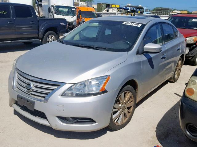 3N1AB7AP0DL618160 - 2013 NISSAN SENTRA S SILVER photo 2