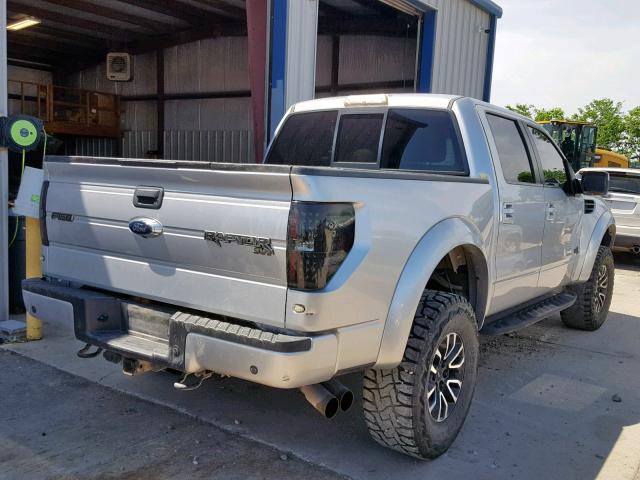 1FTFW1R67DFC39540 - 2013 FORD F150 SVT R SILVER photo 4