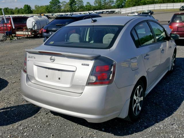 3N1AB6AP9CL610745 - 2012 NISSAN SENTRA 2.0 SILVER photo 4