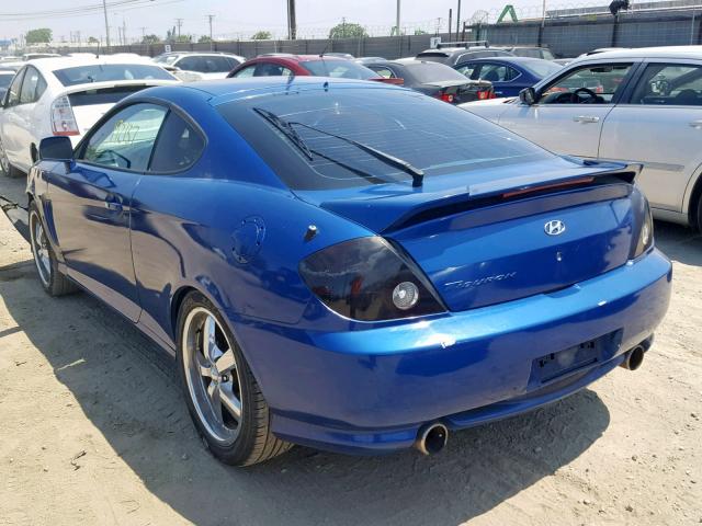 KMHHM65D94U122582 - 2004 HYUNDAI TIBURON BLUE photo 3