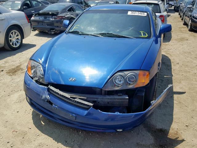 KMHHM65D94U122582 - 2004 HYUNDAI TIBURON BLUE photo 9