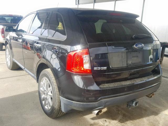 2FMDK3JC8BBB30028 - 2011 FORD EDGE SEL BLACK photo 3