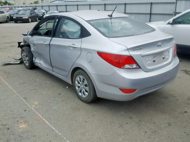 KMHCT4AE7GU038491 - 2016 HYUNDAI ACCENT SE GRAY photo 3