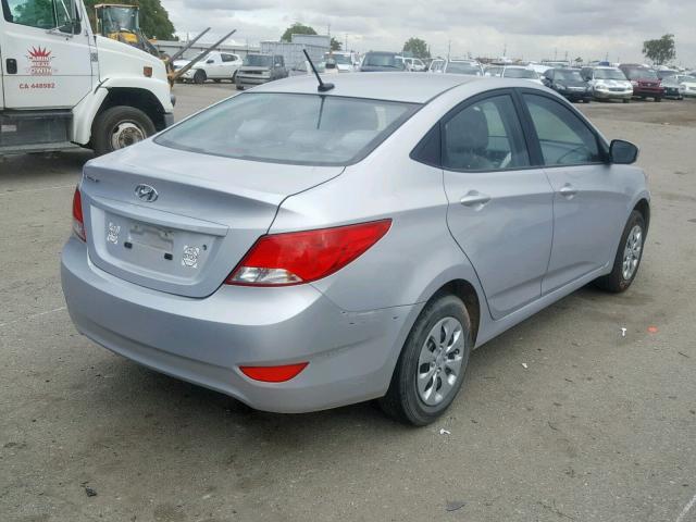 KMHCT4AE7GU038491 - 2016 HYUNDAI ACCENT SE GRAY photo 4