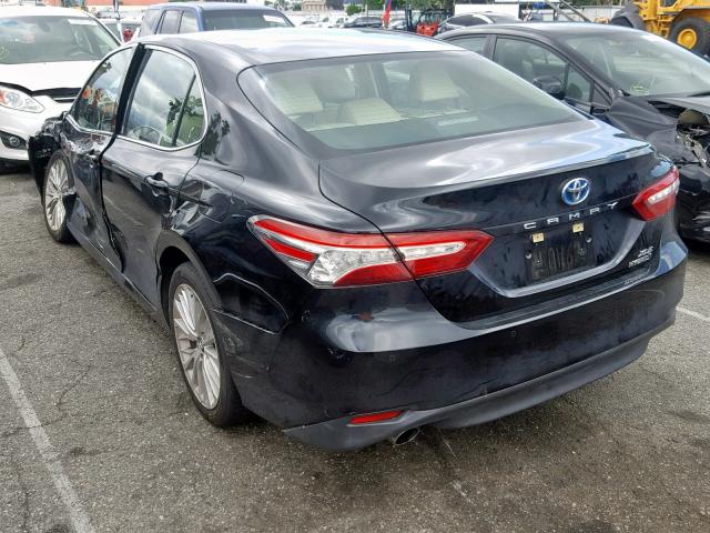 4T1B21HK1JU505291 - 2018 TOYOTA CAMRY HYBR BLACK photo 3