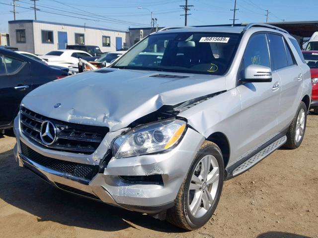 4JGDA5JB6FA442503 - 2015 MERCEDES-BENZ ML 350 SILVER photo 2