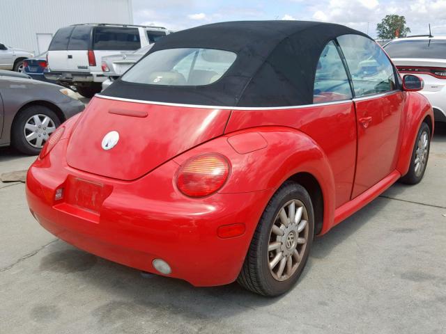 3VWCM31Y84M317631 - 2004 VOLKSWAGEN NEW BEETLE წითელი ფოტო 4