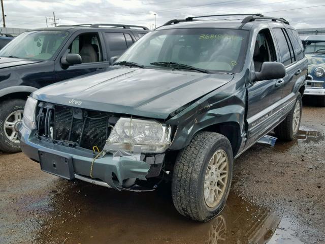 1J4GW58N14C202662 - 2004 JEEP GRAND CHER GREEN photo 2