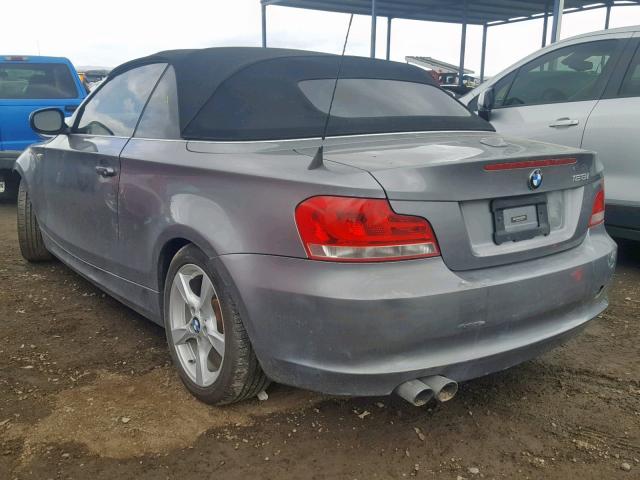 WBAUN1C51CVH84289 - 2012 BMW 128 I GRAY photo 3