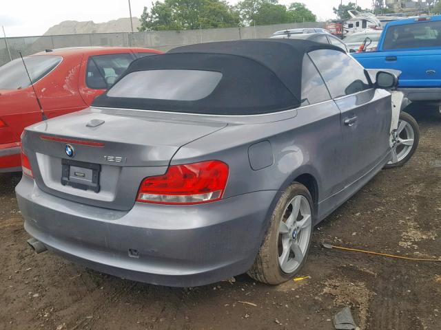 WBAUN1C51CVH84289 - 2012 BMW 128 I GRAY photo 4