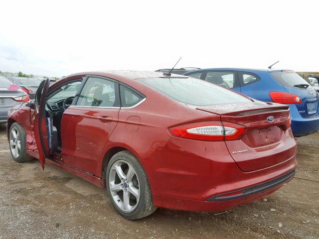 3FA6P0G73GR238305 - 2016 FORD FUSION S RED photo 3