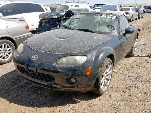 JM1NC25F770125433 - 2007 MAZDA MX-5 MIATA BLACK photo 2