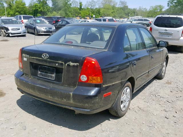 KMHCG45C05U663521 - 2005 HYUNDAI ACCENT GL BLACK photo 4