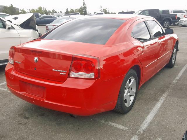 2B3CA3CVXAH216701 - 2010 DODGE CHARGER SX RED photo 4