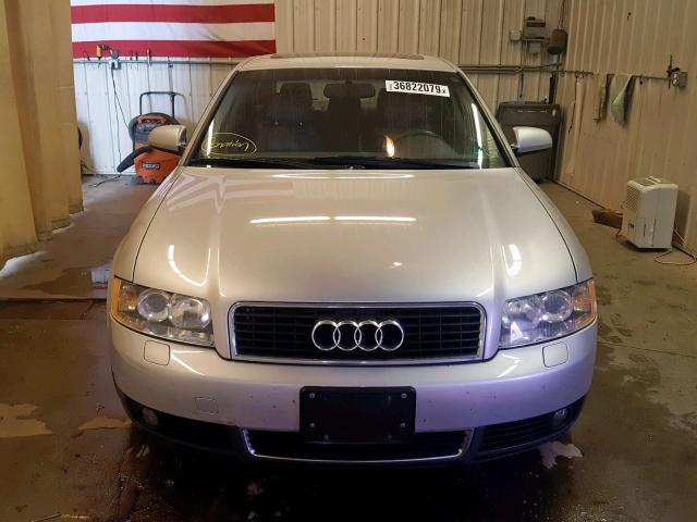 WAUJC58E93A113689 - 2003 AUDI A4 1.8T SILVER photo 9