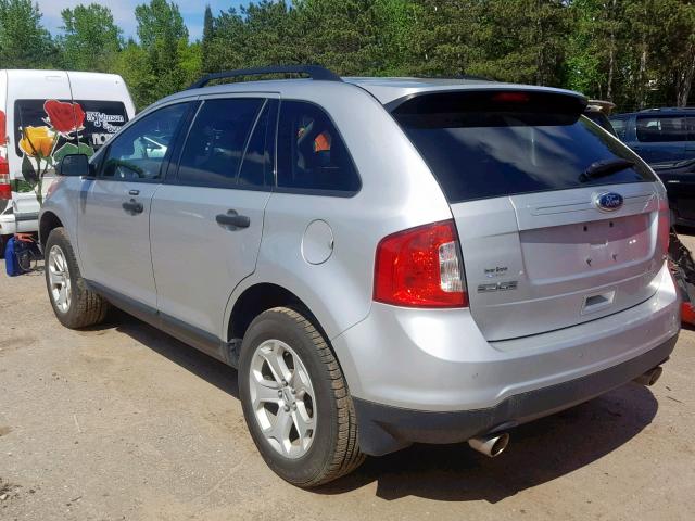 2FMDK4GC1EBB38957 - 2014 FORD EDGE SE SILVER photo 3