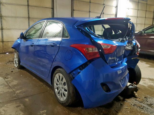 KMHD35LH3HU382371 - 2017 HYUNDAI ELANTRA GT BLUE photo 3