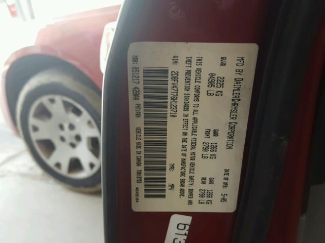 2D8FV47T76H123710 - 2006 DODGE MAGNUM SE BURGUNDY photo 10