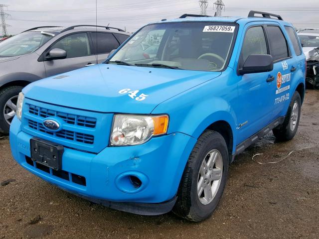 1FMCU49379KB93122 - 2009 FORD ESCAPE HYB BLUE photo 2