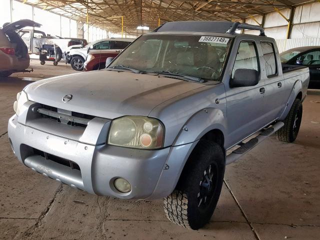 1N6ED29X42C337971 - 2002 NISSAN FRONTIER C SILVER photo 2