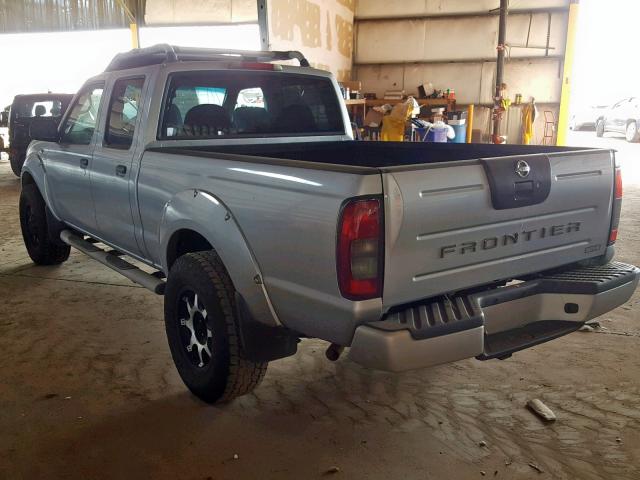 1N6ED29X42C337971 - 2002 NISSAN FRONTIER C SILVER photo 3