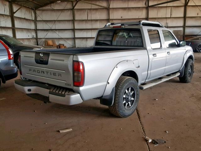 1N6ED29X42C337971 - 2002 NISSAN FRONTIER C SILVER photo 4