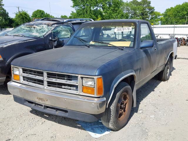 1B7GN14X1JS674628 - 1988 DODGE DAKOTA BLUE photo 2