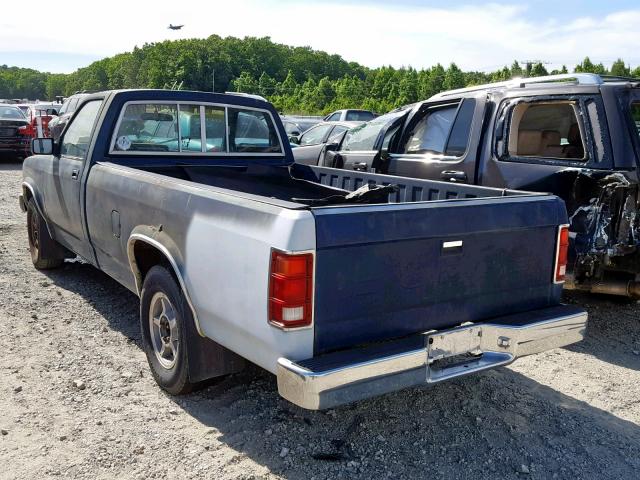 1B7GN14X1JS674628 - 1988 DODGE DAKOTA BLUE photo 3