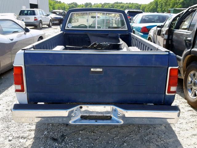 1B7GN14X1JS674628 - 1988 DODGE DAKOTA BLUE photo 6