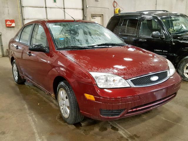 1FAHP34NX7W184639 - 2007 FORD FOCUS ZX4 MAROON photo 1