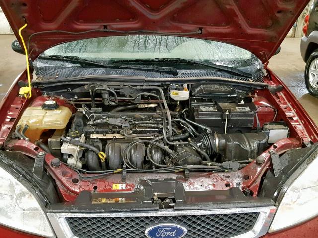 1FAHP34NX7W184639 - 2007 FORD FOCUS ZX4 MAROON photo 7