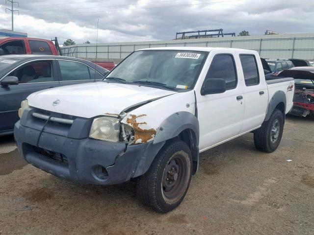 1N6ED27Y52C379822 - 2002 NISSAN FRONTIER C WHITE photo 2