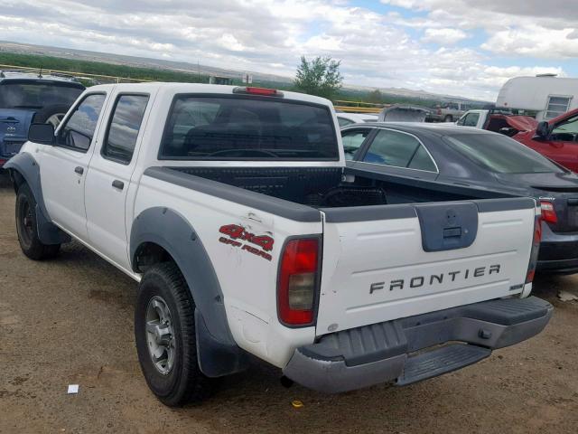 1N6ED27Y52C379822 - 2002 NISSAN FRONTIER C WHITE photo 3