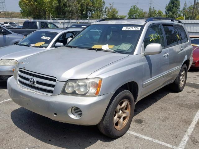 JTEGD21A610018389 - 2001 TOYOTA HIGHLANDER SILVER photo 2